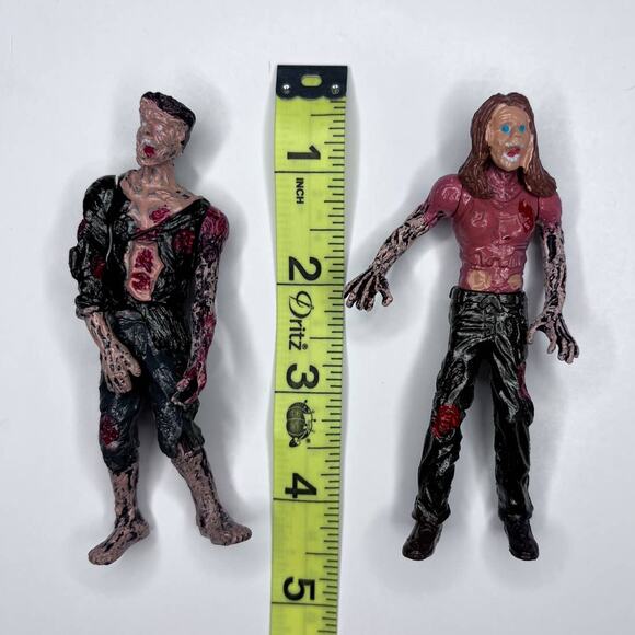 Zombies Lot of 2 Haptime Terror Toys Walking Corpse Dead Action Figure Man Woman - Picture 3 of 7